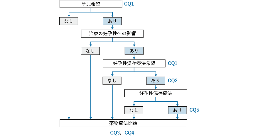  薬物療法開始前の乳がん患者における妊孕性温存療法のアルゴリズム